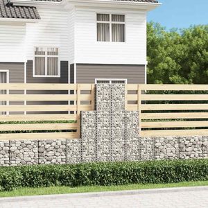 VidaXL Gabion <b>Wire</b> <b>Mesh</b> Set 6 Pieces Galvanized Alloy Steel Garden Retaining Wall Construction - Product Image 2