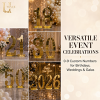 Support de numéros en acrylique doré grand format Uvenue 0-9 avec support en PVC, signalétique numérique autoportante pour banquets et anniversaires
