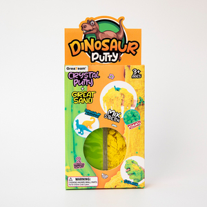 Slime personnalisé à faire soi-même, série <span class=keywords><strong>dinosaure</strong></span>, pâte cristalline, slime <span class=keywords><strong>vert</strong></span> pailleté, sable jaune, fabrication de jouets à faire soi-même, emballage en boîte colorée pour enfants - Product Image 6