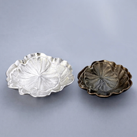 Ensemble de bols décoratifs en aluminium Art Déco à motifs floraux - Sets de plats de service écologiques pour les fêtes, Noël, Ramadan, mariage