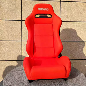 Sedile da Corsa Universale RE03 RECARO in Pelle Scamosciata Nera con Cuciture Rosse, Sedile Sportivo a Doppia Guida per Auto e Gaming - Product Image 6