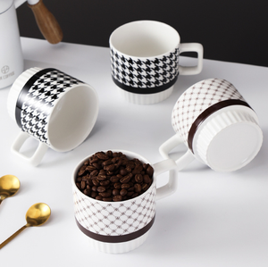 Juego de Tazas de Café de Porcelana con Diseño de Dibujos Animados, Directo de Fábrica, Aptas para Alimentos, Reutilizables, Aptas para Microondas y Lavavajillas, para Oficina, Caja de Regalo - Product Image 1