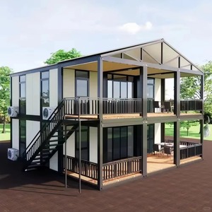 บ้านคอนเทนเนอร์แบบขยายได้ของสหภาพยุโรป 3 ห้องนอน บ้านสำเร็จรูปหรูหรา วิลล่าทันสมัยสองชั้น บ้านโมดูลาร์สำหรับอยู่อาศัย ห้องพักสำหรับแขกในสวนหลังบ้าน - Product Image 1