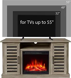 Luxstar ที่ใช้ในครัวเรือนที่มีคุณภาพสูง32/49/55ทีวีที่ทันสมัยไฟฟ้าเตาผิงเครื่องทำความร้อนจำลองไฟตู้ทีวีที่มีเตาผิง