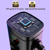 Micrófono Dinámico YU8 para Juegos, Grabación y Transmisión en Vivo, Iluminación RGB Colorida, Conexión XLR y Micro USB, Plug and Play, Equipo para Podcast
