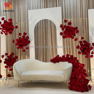 Arche de mariage en métal blanc personnalisée lisse, support de fleurs, arche pour la décoration de la scène de fête de mariage - Product Image 6