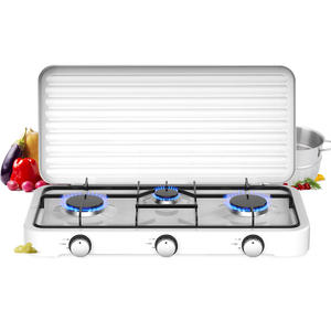 שלושה-מבער כיריים ברזל חיצונית מחנאות מטבח ביתי נייד משטח משטח משטח 3 כיריים טווח גז תנור - Product Image 4