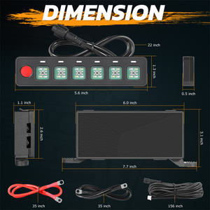 Panel de Interruptores de 6 Canales con Luz LED Multifunción de 12V para Automóviles Todoterreno, SUV, Side-by-Side, UTV, Quad, 4 Ruedas - Product Image 6
