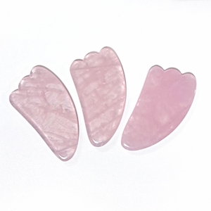 top-quality Natural Rose Quartz Gua Sha Scraping Massage Tool for Lymphatic Drainage - Product Image 2
