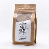 Sachet de café écologique de qualité alimentaire avec valve unidirectionnelle, fermeture éclair refermable, sac à fond plat pour feuilles de thé et vente au détail