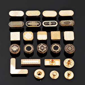 Classic Gold Metal <b>Snap</b> Buttons With Embossed Floral Patterns Oval Square Shapes Nickel Free Decorative <b>Fasteners</b> - Product Image 1