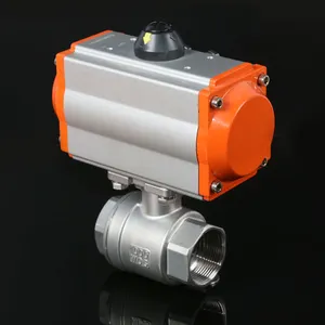 JTAIV SS304 1inch 1.5inch Stainless Steel SS304 Female Thread 2 Pieces Pneumatic Ball Valve