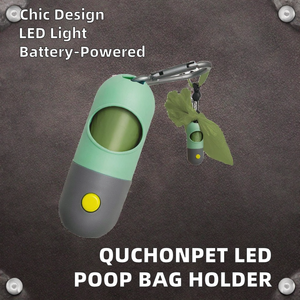 QUCHONPET 친환경 럭셔리 개 똥 디스펜서 백 홀더 고양이 애완 동물 공급을 위한 LED 손전등이있는 다기능 - Product Image 2