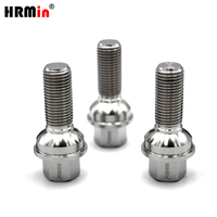 HRmin Pernos de Rueda para Automóvil de Titanio Grado 5 Ti-6Al-4V, Color Plata, 17mm Hex R14, M14x1.5x35mm