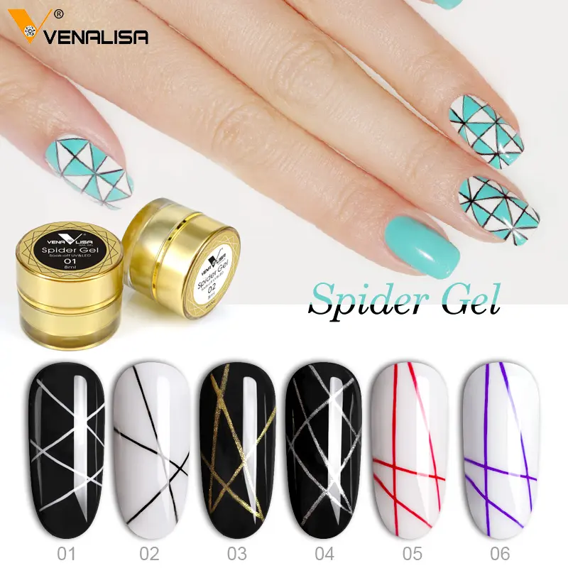 VENALISA 8ml Nail Spider Gel Painting Creative Nail Art UV Gel Wire Drawing Elasticity Point Line Soak Off Gel Spider Varnish