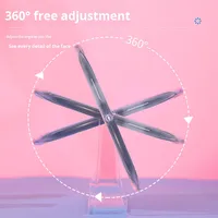 Vente en gros Miroir de courtoisie et de maquillage en acrylique transparent double face Support de bureau rotatif carré et HD Miroir cosmétique personnalisé