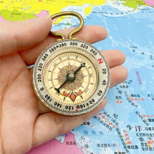 Bisel de fluorescencia giratorio de grado de Color dorado, resistente al agua, exploración geológica, brújula, dirección, colgante de reloj de bolsillo - Product Image 2
