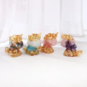 Wholesale Crystals Healing Stones Crystal Resin Unicorn Carvings For Home Decoration