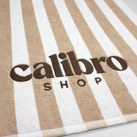 100% Cotton Terry Fabric Beach Towel Custom Logo Double Side Jacquard Towel Velour Beach Towel