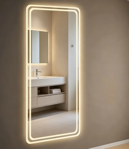 Custom Size LED Illuminated Frameless Mirror Aluminum <b>Wall</b> Hanging Vanity Mirror for Bathroom Entryway - Product Image 3