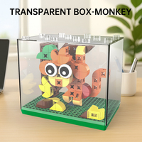PUNGROW mignon singe forme ABS blocs de construction ensembles bricolage modèle Animal jouets caractéristiques éducatives pour enfants matières plastiques