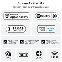 Récepteur audio sans fil Arylic H50 50Wx2 AirPlay2 ARC, Google Cast, WiFi, BT, amplificateur audio pour système audio domestique