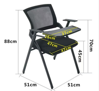 Chaise de conférence pliable robuste avec tablette intégrée, confortable pour une longue assise, idéale pour le bureau et la formation (vente en gros)