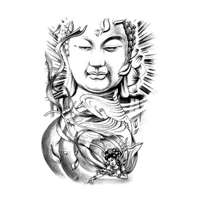 TB 25 autocollants de <span class=keywords><strong>tatouage</strong></span> temporaire à <span class=keywords><strong>dos</strong></span> complet, imperméable, grand jésus père sur le <span class=keywords><strong>dos</strong></span> pour <span class=keywords><strong>homme</strong></span> - Product Image 2