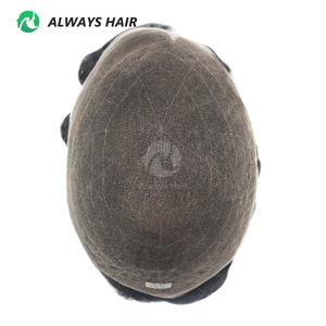 Sistema de Reemplazo Capilar para Hombre Tupé de Malla Francesa Completa con Nudos Blanqueados y Línea de Cabello Natural - Product Image 5