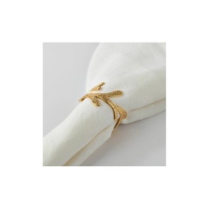 Ronds de serviette en métal de style moderne plaqué or en laiton pour la décoration de table de Noël Rond de serviette de ferme rustique excellent - Product Image 2