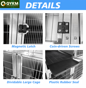 Juego de Jaulas Modulares Apilables de Acero Inoxidable para Mascotas, Varios Tamaños, para Negocios de Pensiones Caninas y Hoteles - Product Image 3
