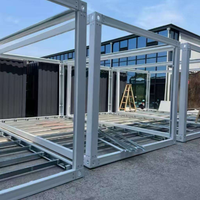 Structure de maison conteneur préfabriquée en acier sur mesure de 20 pieds/40 pieds, kit de construction modulaire de conteneur en kit plat