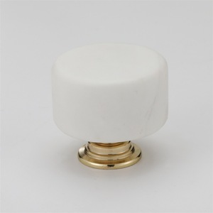 Poignée de porte de placard cylindrique moderne et minimaliste, bouton en alliage d'aluminium de style nordique de luxe léger avec marbre artificiel - Product Image 6