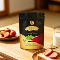 Sachet d'emballage personnalisé en film polyester thermoscellé, de qualité alimentaire, avec fermeture éclair verticale, résistant à l'humidité, pour poudre de matcha et de chocolat