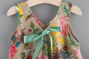 Ropa de Bebé al por Mayor, Versión Coreana 2019, Nuevo Conjunto de Verano para Niñas, Chaleco Floral sin Mangas, Pantalones Cortos Bonitos - Product Image 4