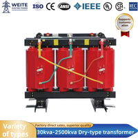 Kuru Tip Trafo SCB13 500KVA 10KV 400V 3 Faz 50Hz 60Hz İki Sargılı Yuvarlak Bobin Tamamen Alüminyum F İzolasyonlu Dyn11 ISO9001