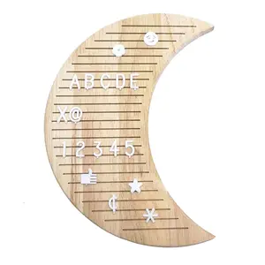 Moon Shape Solid Wood Letter Board For Seasonal Quote Capture a Milestone Announce Something Special or Write a Cute Note