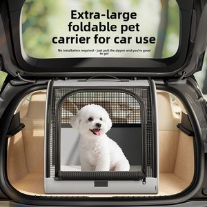 Sac de transport pour animaux de compagnie respirant et portable, très vendu, idéal pour les voyages en voiture, offrant un espace confortable et spacieux pour les chiens et autres animaux. - Product Image 3