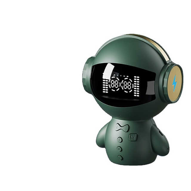 Mini Robot Shaped KTV Song AI Voice Intercom Microphone TF Card Play Audio Smart Wireless Karaoke Bluetooth Speaker