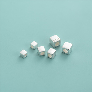 <span class=keywords><strong>Perline</strong></span> Cubiche da 4mm 5mm 6mm in <span class=keywords><strong>Argento</strong></span> Sterling <span class=keywords><strong>925</strong></span> Massiccio, Distanziatori Quadrati per Kit Fai-da-Te per Braccialetti - Product Image 5