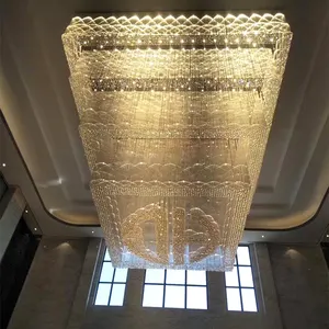 Square Large Flush Mount Chandelier Ceiling Chandelier Rectangular Chandelier Gold Hotel Crystal Custom Modern LED 80 100 30000