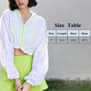 Printemps/été nouvelle <span class=keywords><strong>robe</strong></span> de Yoga femmes court à capuche cordon manteau de sport mode couleur course Fitness haut décontracté - Product Image 5