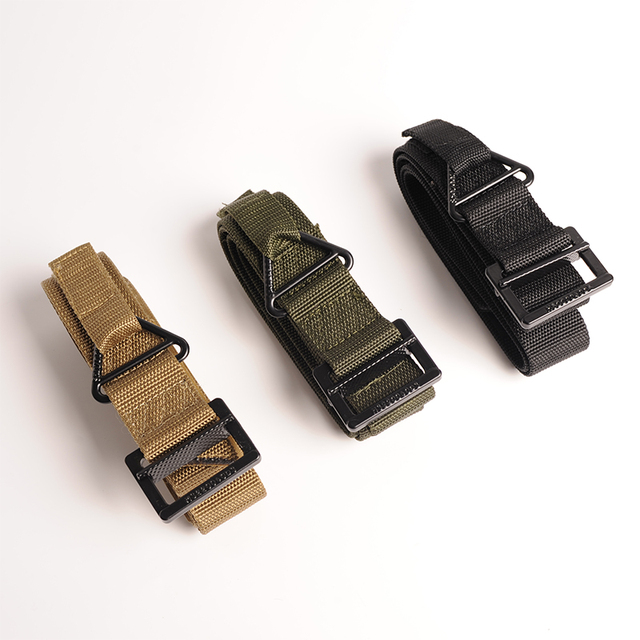 Wholesale Outdoor Tactical Belt with Quick Release Buckle Metal & Nylon Black/Green/Khaki in Stock