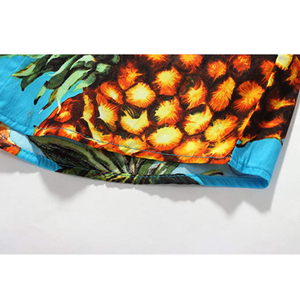 Dernière conception bleu clair imprimé ananas hawaïen chemise décontractée à manches courtes pour enfants - Product Image 6
