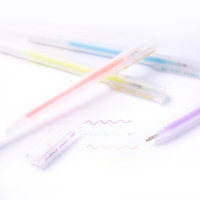 Stylo gel promotionnel de couleur unie, grande capacité, en plastique, encre multicolore, séchage rapide, 0,5 mm, pour le bureau et l'école