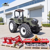 Tracteur 4x4 LAWNIO à démarrage électrique, plusieurs configurations et accessoires disponibles, forte traction pour le labourage