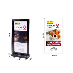 Porte-carte en plastique PVC 2 faces bureau 3 couleurs Restaurant Menu support en forme de T comptoir présentoir pour mariage ou QR Code - Product Image 2