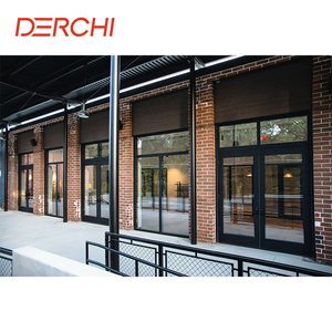 DERCHI Moderne Dubbele Buitendeur van Glas en Aluminium voor Commerciële Gebruik - Product Image 4
