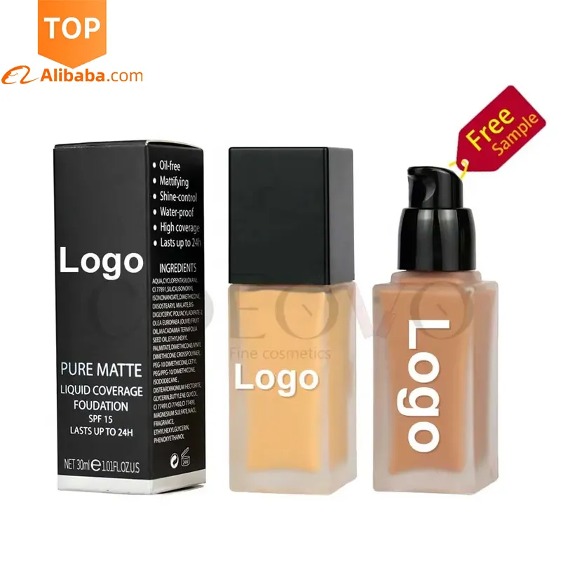 OEM Logo Private Label Vegane wasserdichte, langlebige, matte Kissen-Gesichts grundierung (neu) Make-up Liquid Foundation mit vollständiger Abdeckung