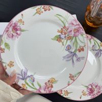 Service de vaisselle de luxe vintage en porcelaine, compatible micro-ondes, pour mariages, fêtes et événements, décoration de table